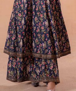 Mariab Navy Floral Embroidered Cotton Lawn Suit Mbdw-Ea2481Nf 14 Dwea2481Bluec Imanistudio.com