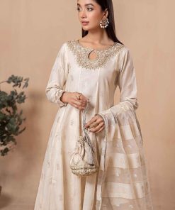 Mariab Off-White Embroidered Khadi Karandi Suit Mbdw-Ea2485Ow 10 Dwea2485Offwhitea Imanistudio.com