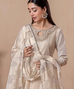 Mariab Off-White Embroidered Khadi Karandi Suit Mbdw-Ea2485Ow 11 Dwea2485Offwhitec Imanistudio.com