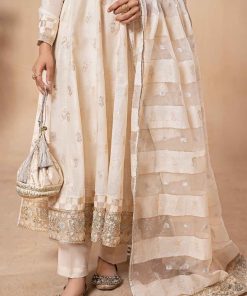 Mariab Off-White Embroidered Khadi Karandi Suit Mbdw-Ea2485Ow 12 Dwea2485Offwhited Imanistudio.com