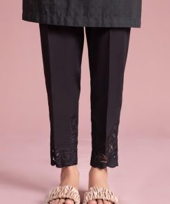 Black Cambric Straight Trousers Mb-Ef20175Bb 6 Mb Ef24 175Black Imanistudio.com
