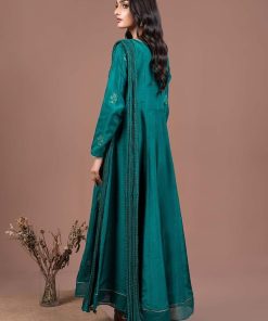 2 Pieces Embroidered Raw Silk Bottle Green Dress &Amp; Dupatta Mbf24501Bg 10 Mb F24 501Bottlegreena Imanistudio.com