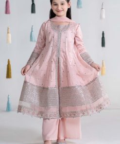 MariaB Baby Pink Embroidered Dobby Lawn Suit MBKD-EA2402BP