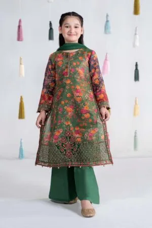 Mariab Green Printed &Amp; Embroidered Cotton Lawn Suit Mbkd-Ea2404Gp