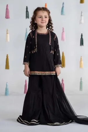 MariaB Black Embroidered Cotton Lawn Suit MBKD-EA2409BL