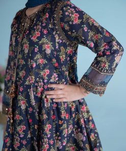 Mariab Navy Floral Embroidered Lawn Suit Mbkd-Ea2421Np 12 Mkdea2421Navyb Imanistudio.com