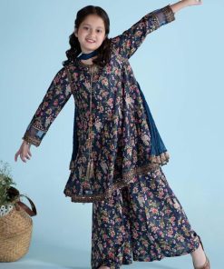 Mariab Navy Floral Embroidered Lawn Suit Mbkd-Ea2421Np 10 Mkdea2421Navye Imanistudio.com