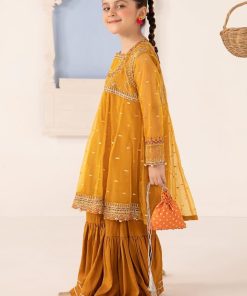 Mariab Mustard Embroidered Lurex Organza Suit Mbks-Ea2414Md 7 Mksea2414Mustardd Imanistudio.com