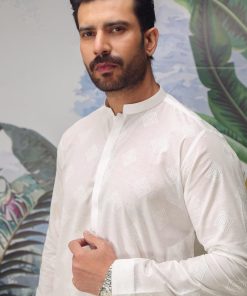 1Pcs Men’s 100% Fine Cotton Embroidered Kurta Imist-S2403White 7 S24 03 Whitea Imanistudio.com