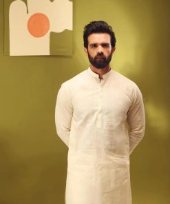 2 Pieces Kurta / Pants Cotton Embroidered Cream Suit Imist-S24Ef107 6 S24Ef107B Imanistudio.com