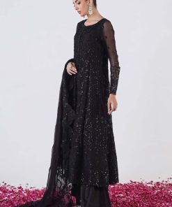 Luxury Formal Black Embroidered Chiffon Outfit Mbsf-Ea2412Bk 10 Sfea2412Blackb Imanistudio.com