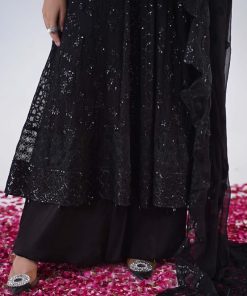 Luxury Formal Black Embroidered Chiffon Outfit Mbsf-Ea2412Bk 13 Sfea2412Blackg Imanistudio.com