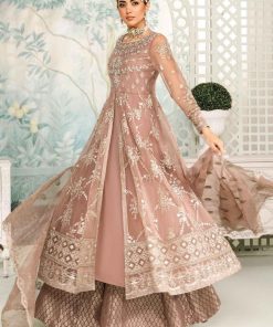 Luxury Formal Tea Pink Embroidered Organza Outfit Mbsf-Ea2430Tp 7 Sfea2430Teapinkb Imanistudio.com