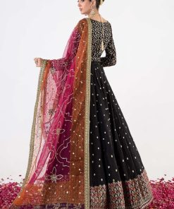 Luxury Formal Black Embroidered Raw Silk Lehnga Choli Mbsf-Ea2404Bm 16 Sfef2404Blacka Imanistudio.com