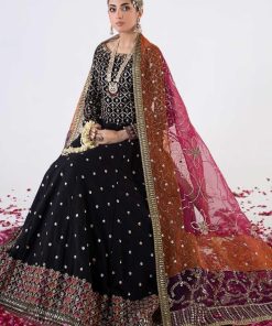 Luxury Formal Black Embroidered Raw Silk Lehnga Choli Mbsf-Ea2404Bm 11 Sfef2404Blackb Imanistudio.com