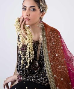 Luxury Formal Black Embroidered Raw Silk Lehnga Choli Mbsf-Ea2404Bm 13 Sfef2404Blackd Imanistudio.com