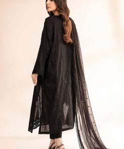 Mariab Black Embroidered Self Jacquard Lawn Suit Mbdw-Ea2412Jb 10 Dw Mn24 12Black Imanistudio.com