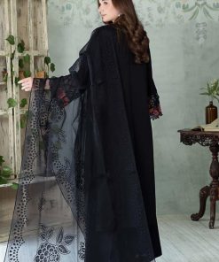 Mariab Black Embroidered Dobby Lawn Suit Mbdw-Ea2403Bp 10 Dwea2403Black Imanistudio.com