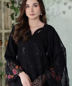 Mariab Black Embroidered Dobby Lawn Suit Mbdw-Ea2403Bp 8 Dwea2403Blacka Imanistudio.com