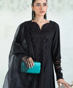 Mariab Black Embroidered Dobby Lawn Suit Mbdw-Ea2407Bk 9 Dwea2407Blackb Imanistudio.com