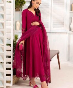 Mariab Fuchsia Pink Embroidered Dobby Lawn Suit Mbdw-Ea2407Fp 6 Dwea2407Pinkd Imanistudio.com