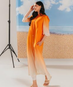 1 Pcs Orange Ombre Arabic Lawn Kaftan Mb-Ea2438Oo 7 Mb Ea24 38Orangeh Imanistudio.com