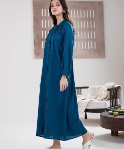 1 Pcs Teal Blue Arabic Lawn Kaftan Mb-Ea2457Tb 7 Mb Ea24 57Teald Imanistudio.com