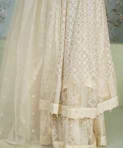 Luxury Formal Off-White Embroidered Bomber Chiffon Outfit Mbsf-Ea2436Ow 16 Sf Ea2436Whitea Imanistudio.com