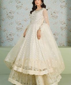 Luxury Formal Off-White Embroidered Bomber Chiffon Outfit Mbsf-Ea2436Ow 11 Sf Ea2436Whitef Imanistudio.com