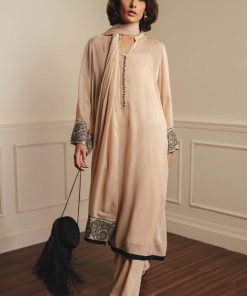 Zara Shahjahan 3Pcs Beige Georgette Chiffon Suit ZSZC-1999BB
