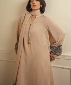 Zara Shahjahan 3Pcs Beige Georgette Chiffon Suit Zszc-1999Bb 7 Zc 1999A Imanistudio.com
