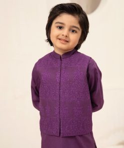 Boys 3Pcs 100% Fine Cotton Suit Imist-S24Ef1-07Plum 6 2R2A7440 Imanistudio.com