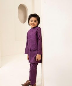 Boys 3Pcs 100% Fine Cotton Suit Imist-S24Ef1-07Plum 5 2R2A7446 Imanistudio.com