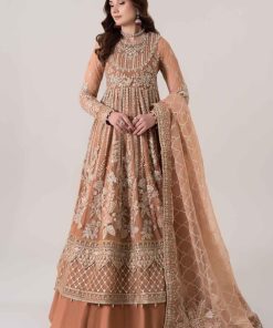 Luxury Formal Ash Pink Embroidered Net Suit MBDS-EA2804AP