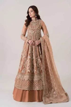 Luxury Formal Ash Pink Embroidered Net Suit MBDS-EA2804AP