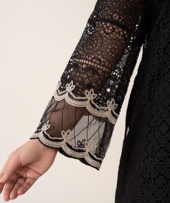 Luxury Pret Black Bomber Chiffon Embroidered Suit Mbdw-Mn24110Bw 18 Dw Mn2410Rblkg Imanistudio.com