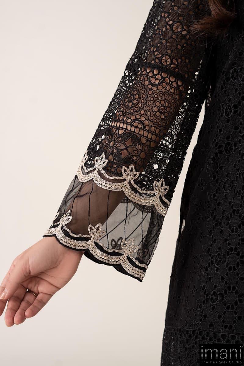 Luxury Pret Black Bomber Chiffon Embroidered Suit Mbdw-Mn24110Bw 8 Luxury Pret Black Bomber Chiffon Embroidered Suit Mbdw-Mn24110Bw - Image 8
