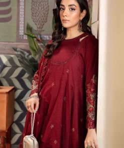 Luxury Pret Maroon Dobby Lawn Embroidered Suit Mbdw-Ef2405Mn 11 Dw Pf2405Maroonb Imanistudio.com