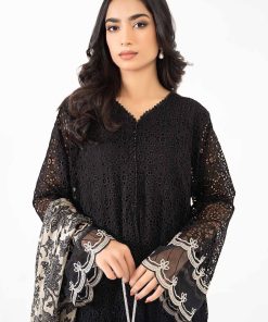 Luxury Pret Black Bomber Chiffon Embroidered Suit Mbdw-Mn24110Bw 12 Dwmn2410Blkb Imanistudio.com