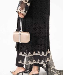 Luxury Pret Black Bomber Chiffon Embroidered Suit Mbdw-Mn24110Bw 15 Dwmn2410Blkd Imanistudio.com