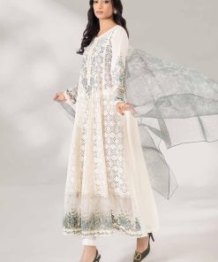 Luxury Pret Off-White/ Ferozi Cotton Lawn Embroidered Suit Mbdw-Ef2408Wf 7 Dwpf2408Whte Imanistudio.com