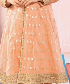 Mariab Kids Peach Embroidered Organza Suit Mbks-Pf2407Pc 11 Mkspf2407Peachc Imanistudio.com