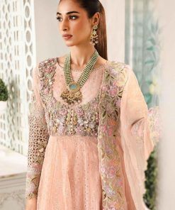 Luxury Formal Peachy Pink Embroidered Organza Outfit Mbsf-Ea2416Pp 7 Sfea2416Pinka Imanistudio.com
