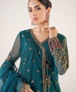 Luxury Formal Teal Blue Embroidered Net Outfit Mbsf-Ea2403Tb 14 Sfef2403Teald Imanistudio.com