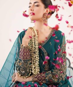Luxury Formal Teal Blue Embroidered Net Outfit Mbsf-Ea2403Tb 12 Sfef2403Tealf Imanistudio.com