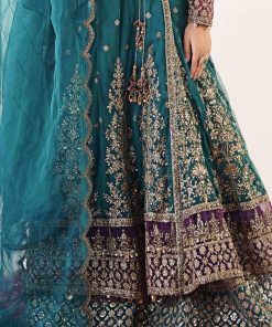 Luxury Formal Teal Blue Embroidered Net Outfit Mbsf-Ea2403Tb 15 Sfef2403Tealg Imanistudio.com