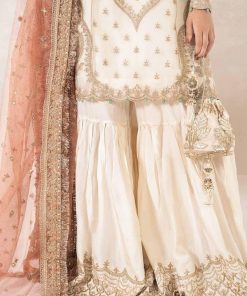 Luxury Formal Off-White Embroidered Raw Silk Outfit Mbsf-Pf2404Ow 11 Sfpf2404Offwhtd Imanistudio.com
