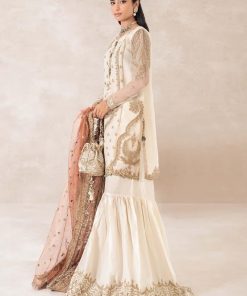 Luxury Formal Off-White Embroidered Raw Silk Outfit Mbsf-Pf2404Ow 8 Sfpf2404Offwhtf Imanistudio.com