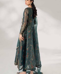 Luxury Pret Dark Green Printed &Amp; Embroidered Poly Cotton Suit Mbdw-Pf2404Dg 14 Dw Pf2404Greena Imanistudio.com