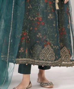 Luxury Pret Dark Green Printed &Amp; Embroidered Poly Cotton Suit Mbdw-Pf2404Dg 13 Dw Pf2404Greenc Imanistudio.com